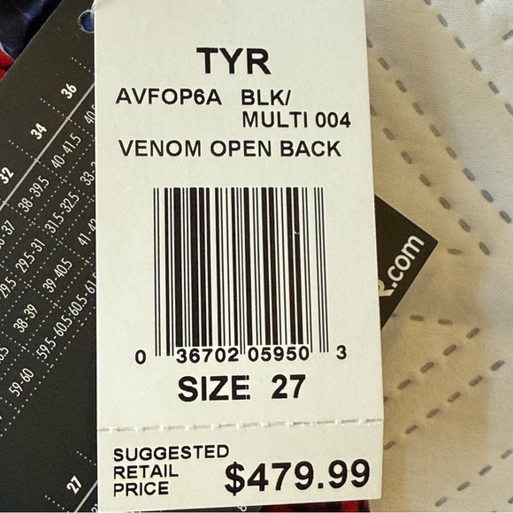 TYR Women's Avictor Venom Open Back Swimsuit Size 27 - Picture 6 of 10